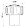 Liara LED oppladbar bordlampe 19,5cm brun