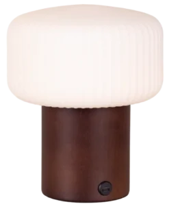 Liara LED oppladbar bordlampe 19,5cm brun