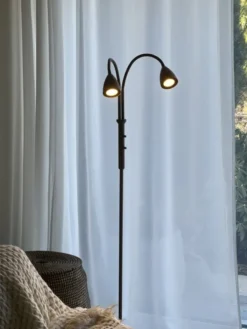 Lina leselampe gulv 2lys 150cm beige