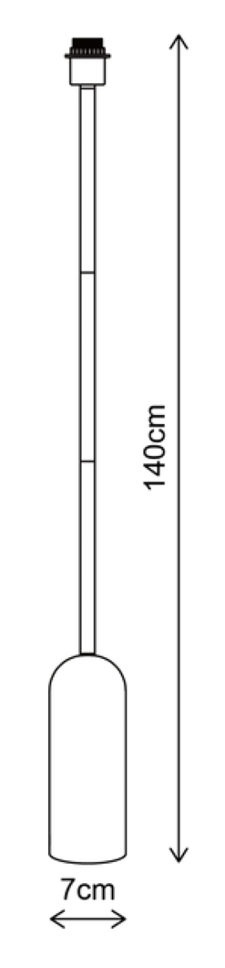 Linea gulvlampe uten skjerm 140cm krom/grå
