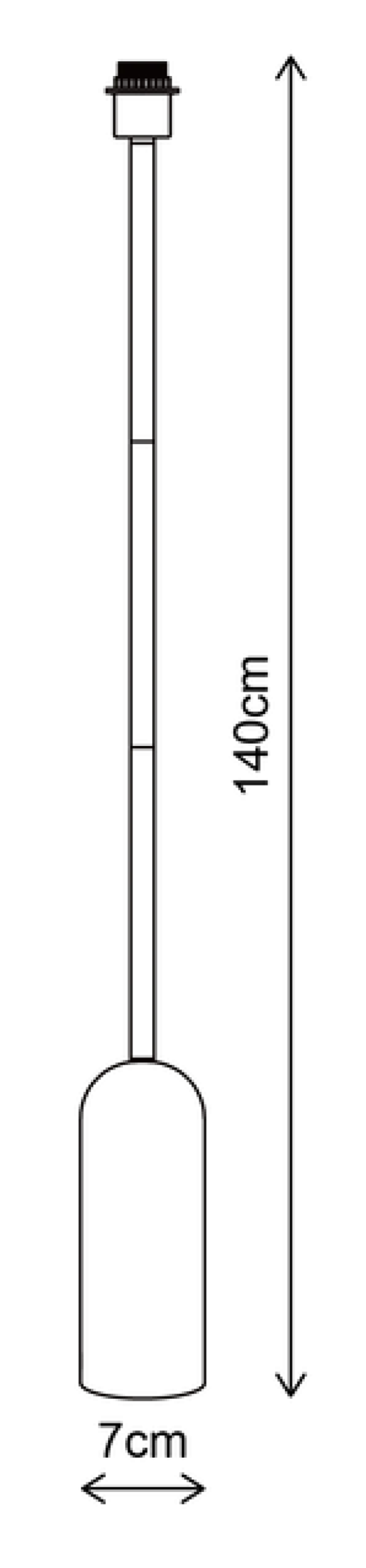 Linea gulvlampe uten skjerm 140cm krom/grå