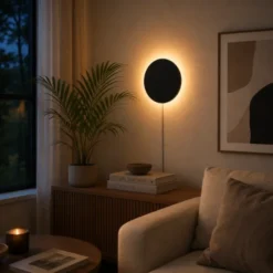 Liza sirkel LED vegglampe 30cm sort