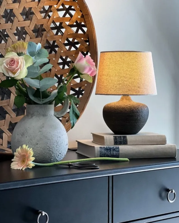 Lou bordlampe 25cm brun