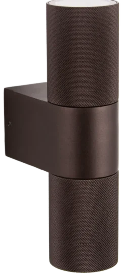 Lucas utelampe vegg 2lys IP54 23cm brun