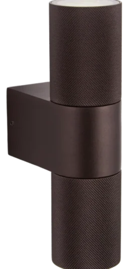 Lucas utelampe vegg 2lys IP54 23cm brun