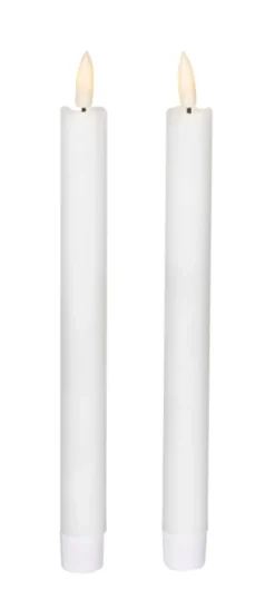 Lun kronelys LED 2pk. hvit