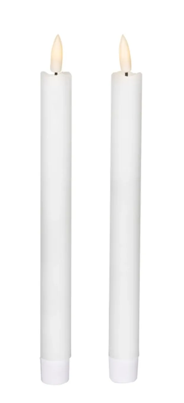 Lun kronelys LED 2pk. hvit