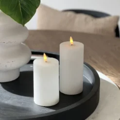 Lun kubbelys rustikk LED 15cm hvit