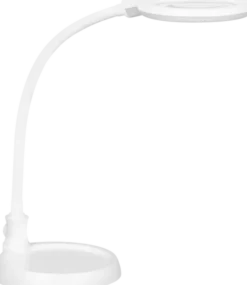 Lupelampe LED bordlampe klypefeste 56cm hvit