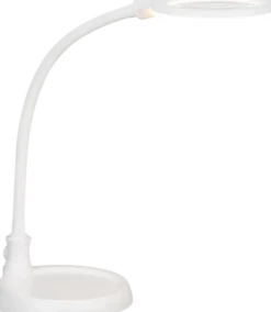 Lupelampe LED bordlampe klypefeste 56cm hvit