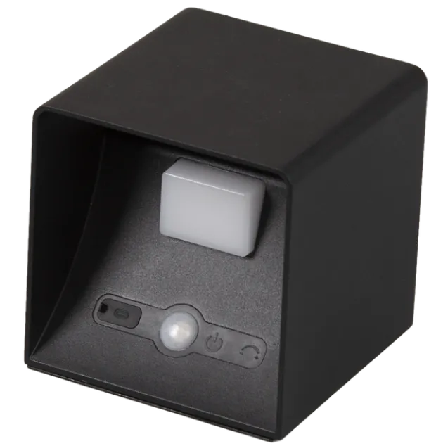 LuxeCharge LED oppladbar utelampe vegg IP54 10cm sort