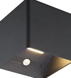 LuxeCharge LED oppladbar utelampe vegg IP54 10cm sort
