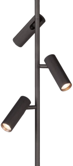 Lyra leselampe gulv 3lys 150cm sort