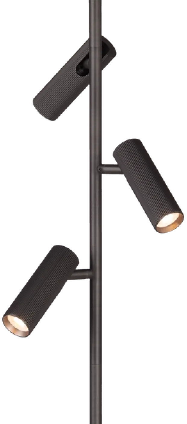 Lyra leselampe gulv 3lys 150cm sort