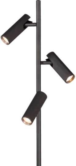 Lyra leselampe gulv 3lys 150cm sort