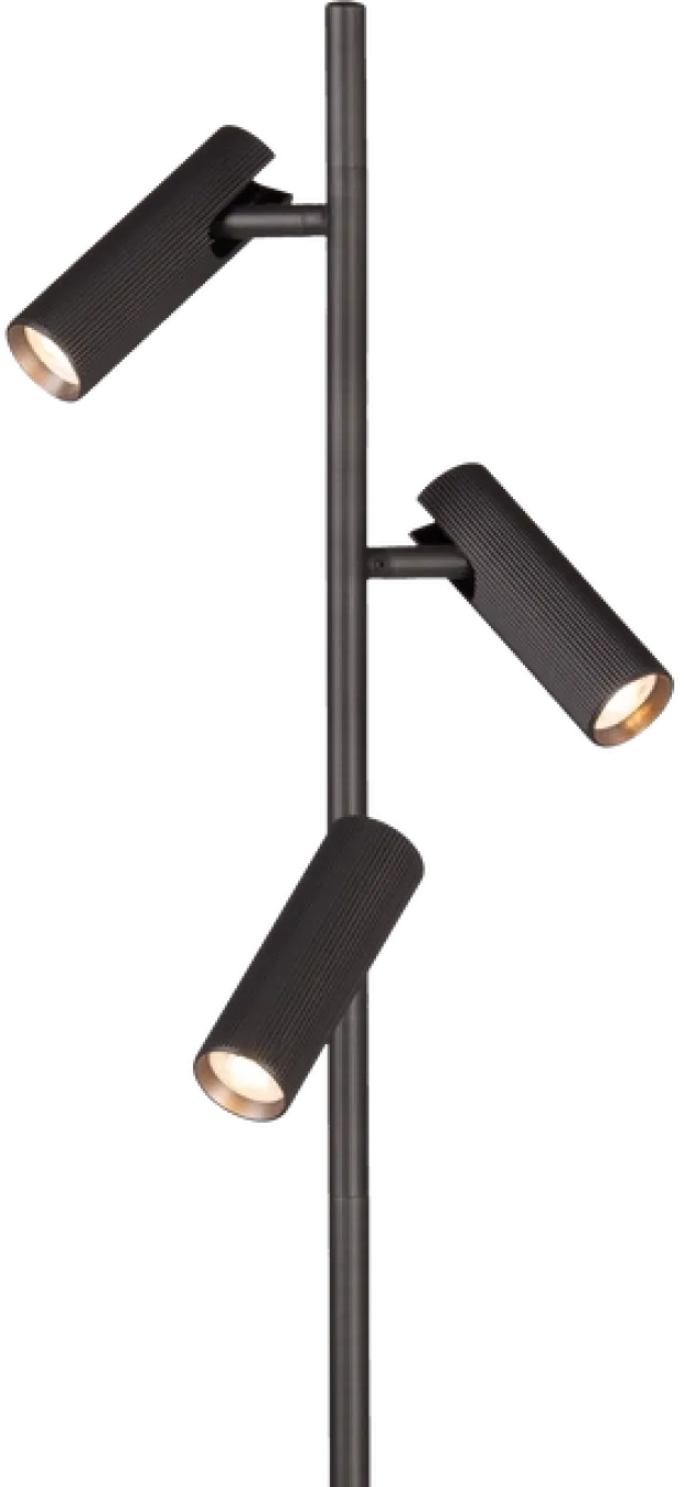 Lyra leselampe gulv 3lys 150cm sort