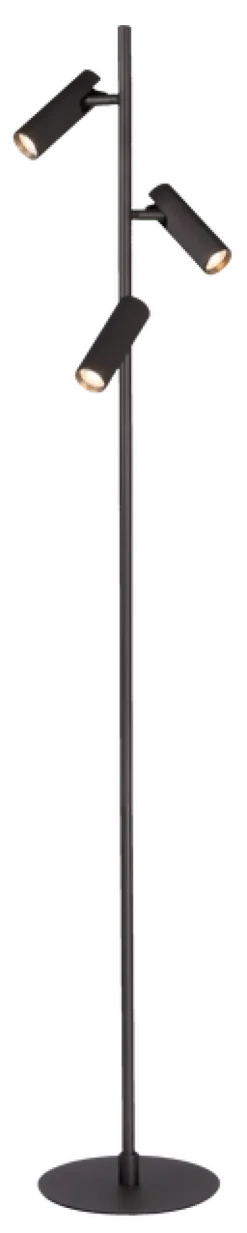 Lyra leselampe gulv 3lys 150cm sort