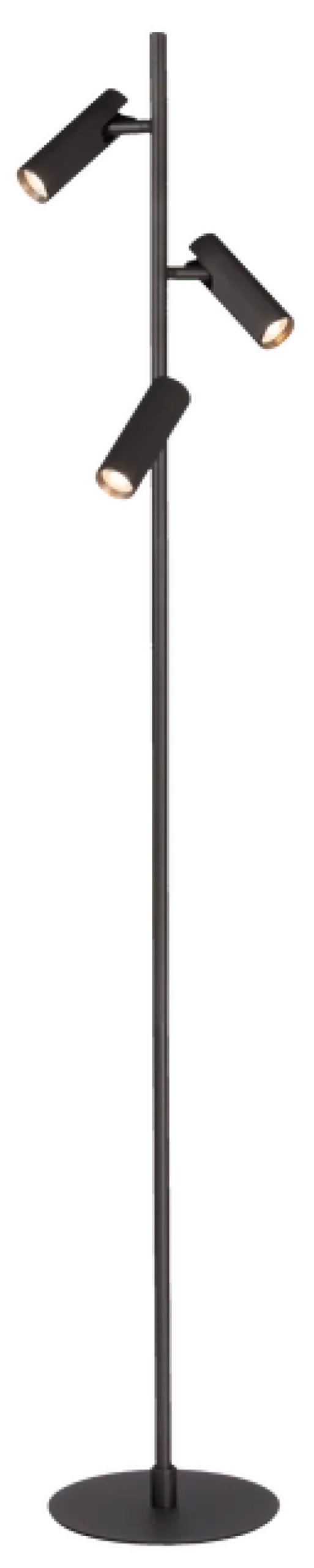 Lyra leselampe gulv 3lys 150cm sort