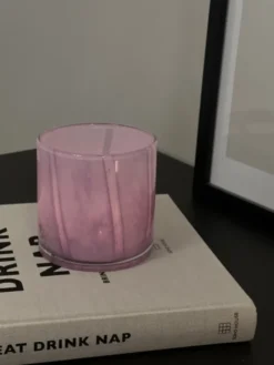 Lysglass 10cm lilla
