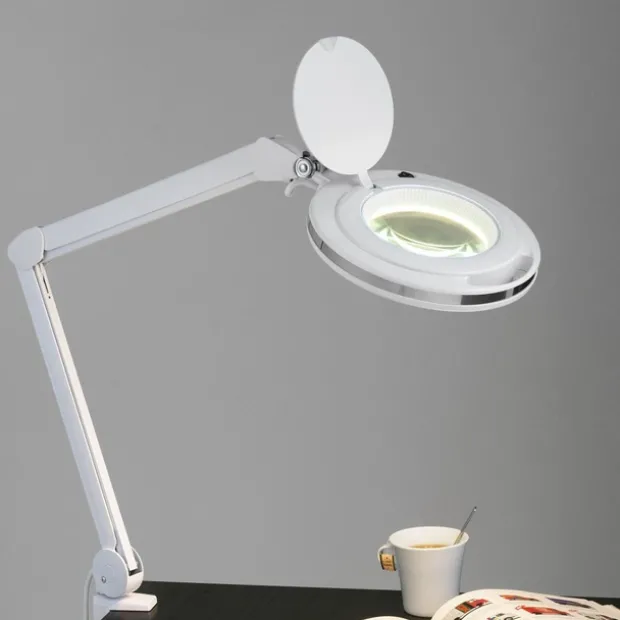 Magni LED bordlampe lupelampe 76cm hvit