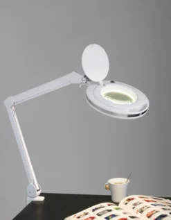 Magni LED bordlampe lupelampe 76cm hvit
