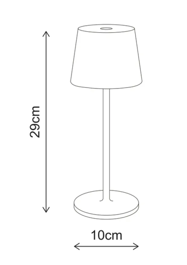 Mai LED oppladbar utelampe bord IP65 29cm hvit