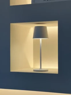 Mai LED oppladbar utelampe bord IP65 29cm hvit