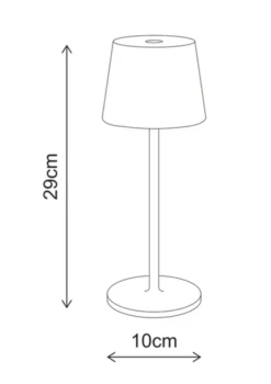 Mai LED oppladbar utelampe bord IP65 29cm sort