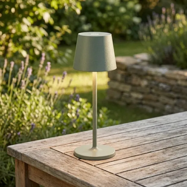 Mai LED oppladbar utelampe bord IP65 29cm grønn
