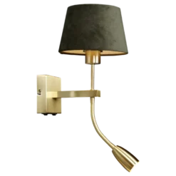 Mango vegglampe m/lesearm 40cm messing