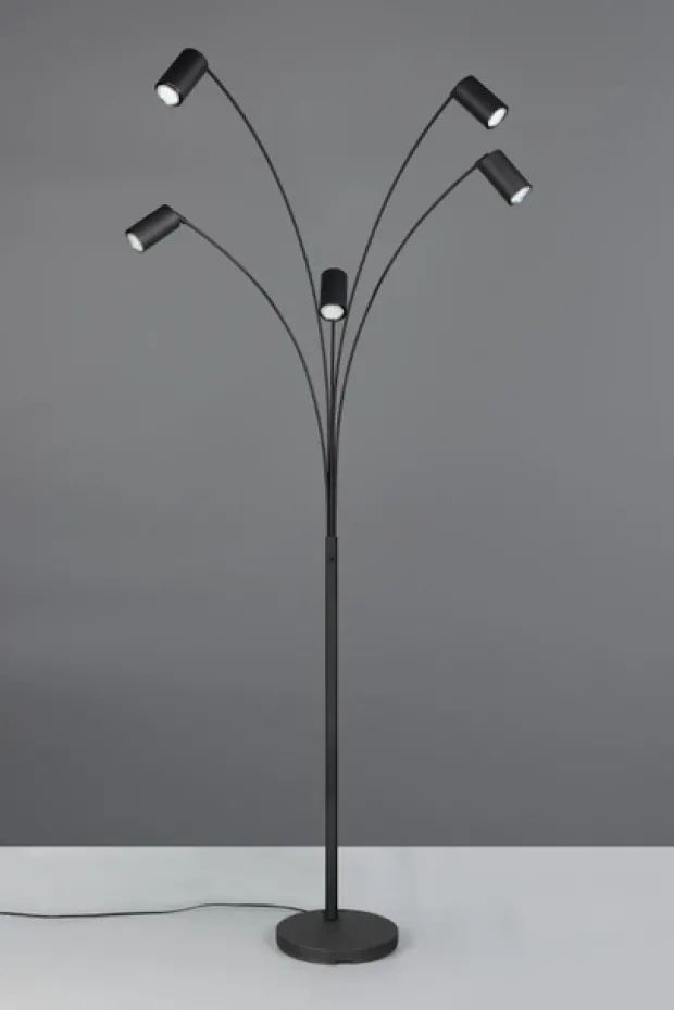 Marley gulvlampe 5lys 200cm sort