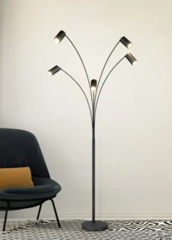 Marley gulvlampe 5lys 200cm sort