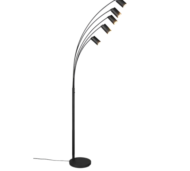 Marley gulvlampe 5lys 200cm sort