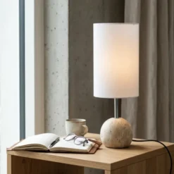 Milla bordlampe 53cm travertine/hvit
