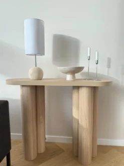 Milla bordlampe 53cm travertine/hvit