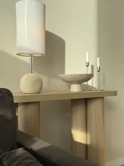 Milla bordlampe 53cm travertine/hvit