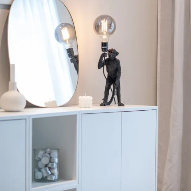 Monkey bordlampe 32cm sort