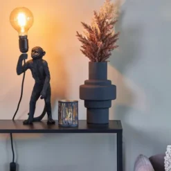 Monkey bordlampe 32cm sort