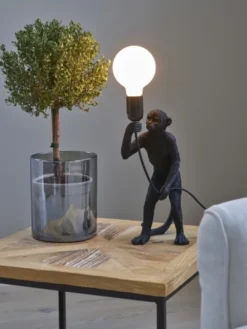 Monkey bordlampe 32cm sort