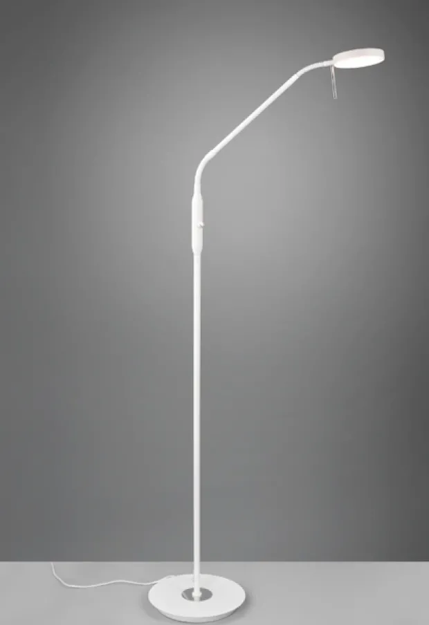 Monza LED leselampe gulv 1lys 145cm hvit