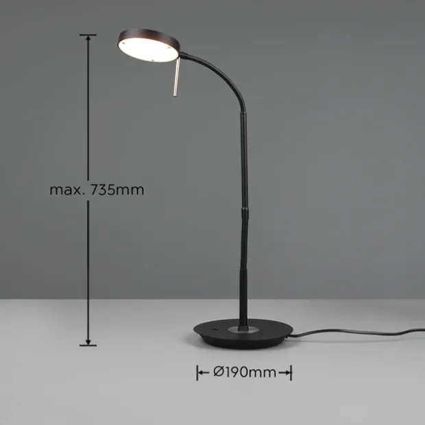 Monza LED skrivebordslampe 57cm sort