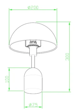 Mycena bordlampe 30cm beige