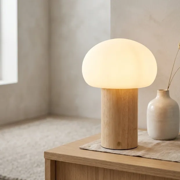 Nara LED oppladbar bordlampe 26cm natur