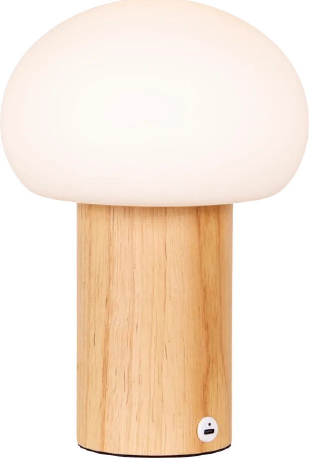 Nara LED oppladbar bordlampe 26cm natur