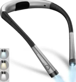 Neck Light LED oppladbar leselampe grå