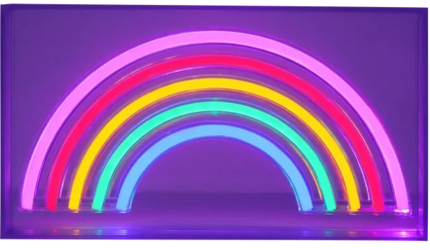 Neon Rainbow bordlampe flerfarget