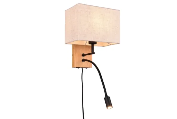 Nilam LED vegglampe m/lesearm 30cm natur