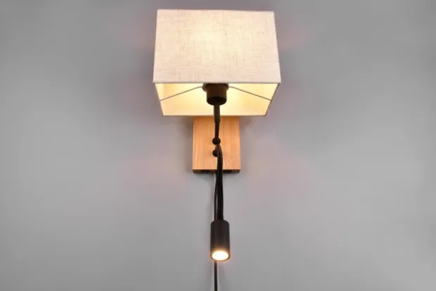 Nilam LED vegglampe m/lesearm 30cm natur