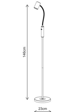 Noor II leselampe gulv 1lys 146cm messing