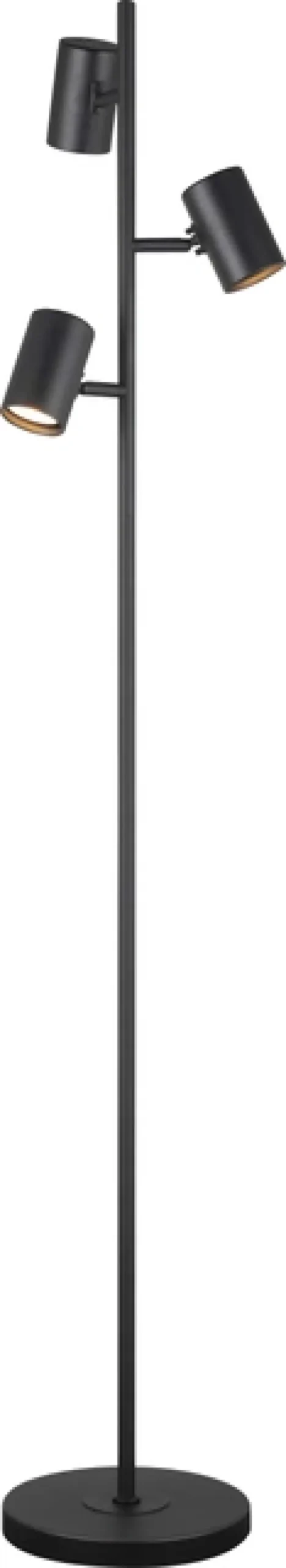 Noor II leselampe gulv 3lys 135cm sort